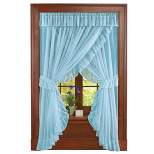 Collections Etc Isabella Ruffled Sheer Fabric Rod Pocket Window Curtain Set