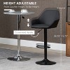 Black PU Leather Adjustable Bar Stool, Swivel Bar Height Bar Stool 2-Piece Set - 4 of 4