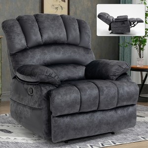 Large Manual Recliner Chair, Oversized Fabric Recliner with Handle Control, Heavy Duty Cushion Back - 1 of 4