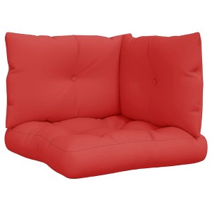 vidaXL - Comfortable Pallet Cushions 3 pcs in Red | Outdoor Fabric Pallet Seat and Back Cushions | Easy-Care Polyester and Hollow Fiber Fillings - 1 of 4