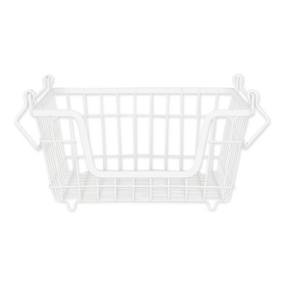 Metal Basket White Square Small 11X11X6