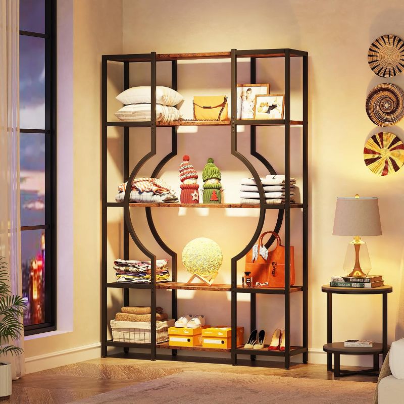 Tribesigns Wooden 5-Tier Book Shelf Shelving Unit, 3 of 6