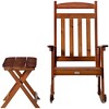 Outsunny Wooden Rocking Chair Set, 2-Piece Outdoor Porch Rocker with Foldable Table for Patio, Backyard and Garden - 4 of 4