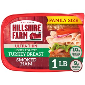 Hillshire Farm Ultra Thin Honey Roasted Turkey Breast & Smoked Ham Variety Pack - 16oz - 1 of 4