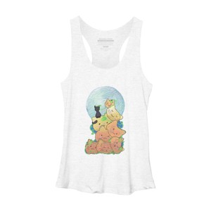 Women's Design By Humans Cat Pumpkin Pile By AwkwardDragon Racerback Tank Top - 1 of 3