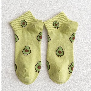 Alilang Women's Avocado Ankle Socks Non Slip Cotton for Casual Stability and Comfort 2 Pairs - One Size Fits Most - 1 of 4