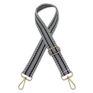 Wrapables Wide Adjustable Crossbody Handbag Strap, Women's Replacement Bag Strap for Purses, Black Stripes - 1 of 4