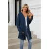 Women's Ribbed Knit Cardigan - Long Sleeve Open Front Pocket Sweater for Casual & Loungewear - 3 of 4