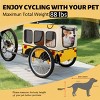SEVOBAL Pet Strollers Large Folding Bike Trailer for Dogs with 20-Inch Wheels for All-Terrain Cycling, Jogging Camping, Orange, 55.5"*29"*29.25" - 4 of 4