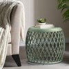 XIYUYEU Patio End Table with Lattice Design, Crafted Iron Outdoor SideTables, Outdoor End Table for Patio/Porch/Deck/Garden - 2 of 4
