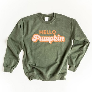 Simply Sage Market Women's Graphic Sweatshirt Retro Hello Pumpkin - 1 of 4