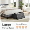 FONTOI Storage Ottoman Bench with Thicker Foam Padded Seat, End of Bed Bench, Folding Foot Rest for Living Room Entryway, Gray, 14.9"*14.9"*29.9" - 4 of 4