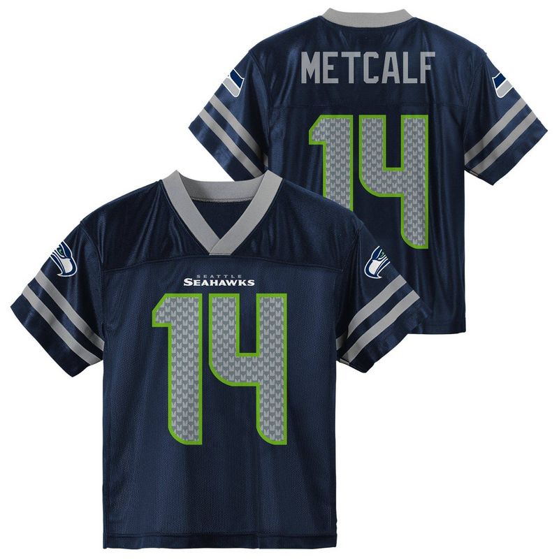 NFL Seattle Seahawks Toddler Boys&#39; Short Sleeve Metcalf Jersey, 1 of 4