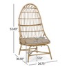 SKRAN Outdoor Wicker Egg Chair with Ottoman, Indoor Patio Basket Lounge Chair with Footrest, All-Weather Rattan Egg-Shaped Chair, Light Brown - 3 of 4