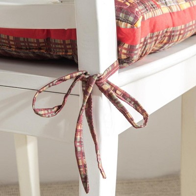 Gold Rush Plaid Multicolor Microfiber Square Chair Cushion Set