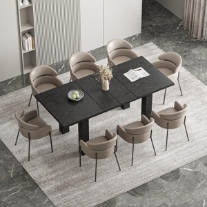 Extendable Dining Table for 6-10 Person, 55'' to 80'' Wood Kitchen Table - 1 of 4