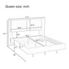 CAVINAS Queen/Full/King Velvet Fabric Floating Bed Frame with Headboard,Wingback Upholstered Bed with LED Lights,No Box Springs Needed - 3 of 4