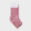 Women's Marled 2pk Cozy Ankle Socks - Auden™ Pink/Peach One Size - 2 of 3