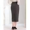 INSPIRE CHIC Women's Plaid High Waist Zipper Back Split Bodycon Midi Skirt - 4 of 4
