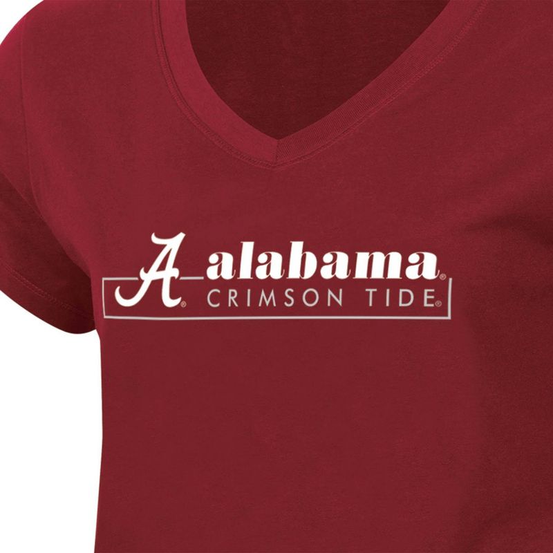 NCAA Alabama Crimson Tide Women&#39;s Core V-Neck T-Shirt, 3 of 4
