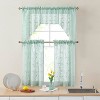 HLC.ME Joyce Semi Sheer Kitchen Swag Curtain Panels - Rod Pocket for Small Windows, Kitchen & Bathroom - Set of 2 - 2 of 4