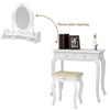 ORRD Modern 4-Drawer Dresser with 360° Rotating Removable Mirror, White Storage Cabinet - 3 of 4