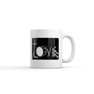 Crazy Dog Love Drums Mug Funny Sarcastic Music Graphic Novelty Coffee Cup-11oz - 1 of 4