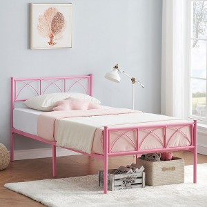 IDEALHOUSE Metal Platform Bed Frame with Headborad & Footboard for Girls, Under Bed Storage,No Box Spring Needed,Simple Assembly - 1 of 4
