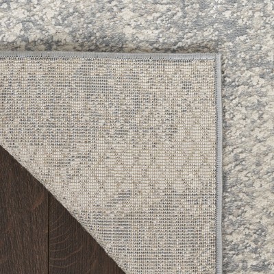 Gray Abstract 4' x 6' Synthetic Handmade Area Rug