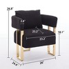 PAGED Modern Accent Chair Teddy Fleece Upholstered Living Room Chairs with Gold Metal Legs for Living Room, Study, 2Pcs - 3 of 4