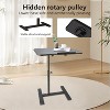 Height-Adjustable Side Table with Hidden Wheels, Mobile Standing Desk with Tilting Split Top for Office, Sofa & Care Bed - 4 of 4
