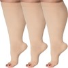 Absolute Support Open Toe 15–20mmHg Wide Calf Compression Socks, Knee High, 3-Pack – Circulation, Travel & Swelling Relief, A515-3 - 2 of 4