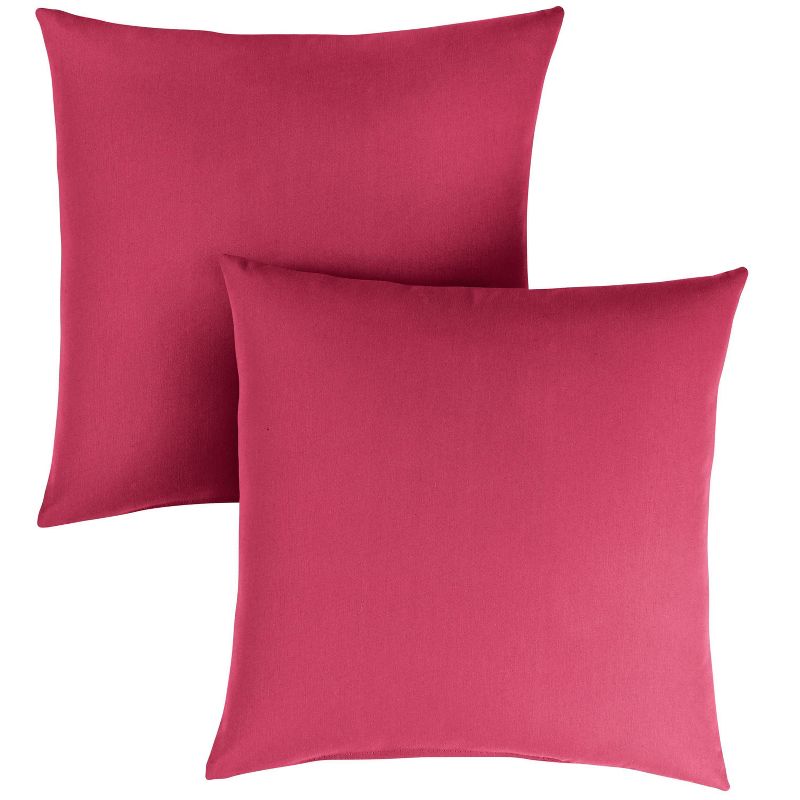 2pk Sunbrella Outdoor Square Throw Pillows Hot Pink, 1 of 4