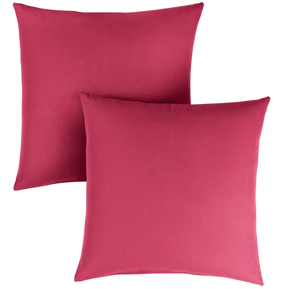 Photos - Pillow 2pk 16" Sunbrella Outdoor Knife Edge Throw  Hot Pink: UV & Weather