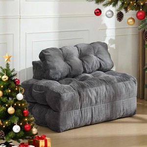 3 in 1 Folding Sofa Bed, Convertible Sleeper Chair with Pillow, Portable Fold Out Chair Bed, Comfy Floor Sofa with Back Support for Living Room,Beige - 1 of 4