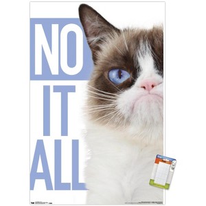 Trends International Grumpy Cat - Blue Unframed Wall Poster Prints - 1 of 4