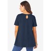 Roaman's Women's Plus Size Swing Ultimate Tee With Keyhole Back - 3 of 4