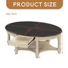Vintage Oval Coffee Table with Drawer and Storage Shelf, Antique Cocktail Table in 45", French Country Accent Table - Leovsnove - 3 of 4