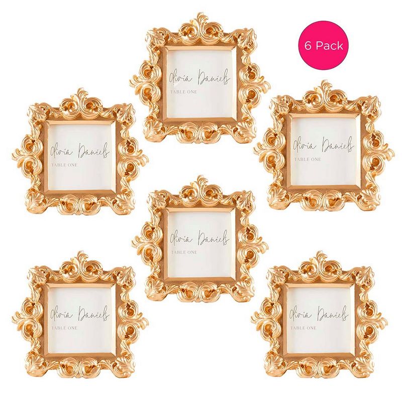 Kate Aspen Royale Gold Baroque Place Card/Photo Holder (Set of 6) | 25359GD, 5 of 8
