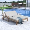 Outdoor 1-Piece Wooden Sunbed, Outdoor Daybed Seating 2 People for Poolside, Sunbed with Wood Frame and Polyester Cushion-Coolbibila - 2 of 4