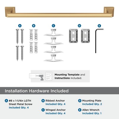 Champagne Bronze 18-Inch Wall Mounted Towel Bar