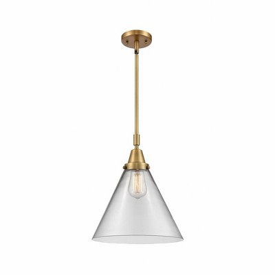 Cone - 1 Light Stem Hung Mini Pendant In Industrial Style-17.13 Inches Tall and 12 Inches Wide