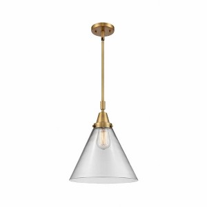 Cone - 1 Light Stem Hung Mini Pendant In Industrial Style-17.13 Inches Tall and 12 Inches Wide - 1 of 1