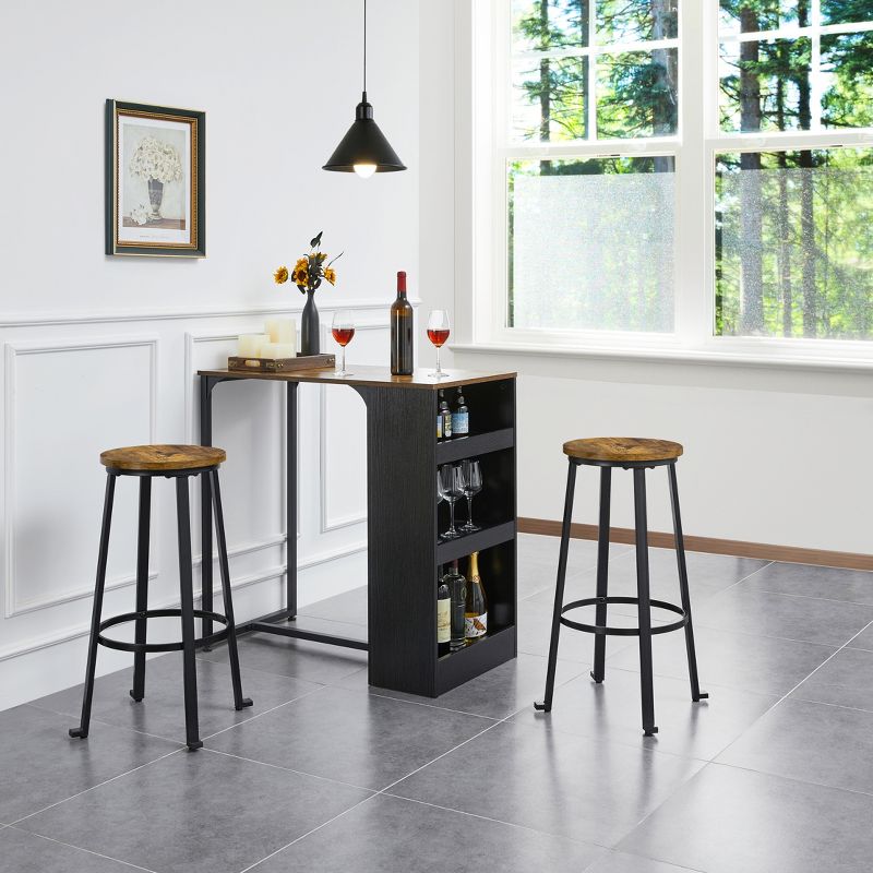 Yaheetech Barstools Set of 2 29.5"H Pub Height with Metal Frame Backless, 2 of 8