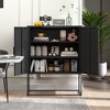 VYNXARIA Metal Buffet Sideboard - Modern Steel Storage Cabinet with 2 Shelves & Magnetic Doors for Bedroom & Home Office - 2 of 4