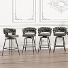 28 Inch Bar Stool Linen Woven Bar Stools Set of 2, Black Legs Bar Stools Non Adjustable Kitchen Island Chair - 4 of 4