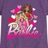 Girls' - Barbie - Hearts with Pink Logo Fitted Short Sleeve Graphic T-Shirt - 2 of 4