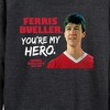 Women's - Ferris Bueller's Day Off - Ferris My Hero Lightweight French Terry Wide Neck Long Sleeve Graphic Shirt - 2 of 4