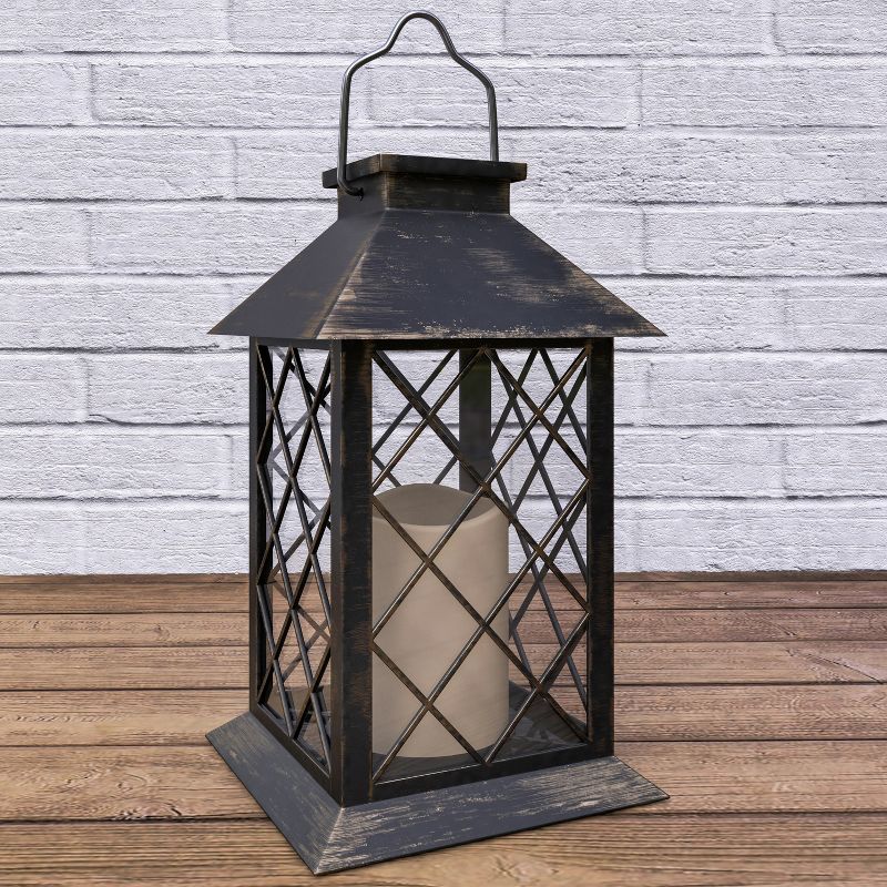 Hastings Home Solar Powered LED Lantern - Antique Bronze, 5 of 9
