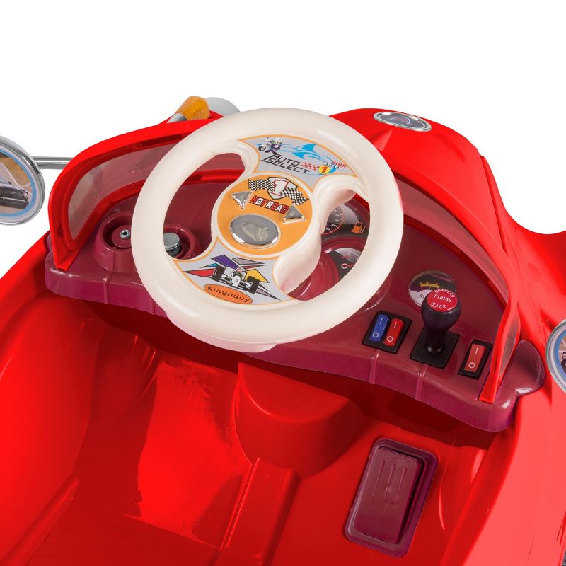 Toy Time Kids' Ride-On Toy - 6V Battery-Operated Classic Coupe Car with Remote Control and AUX Input- Red, 4 of 8